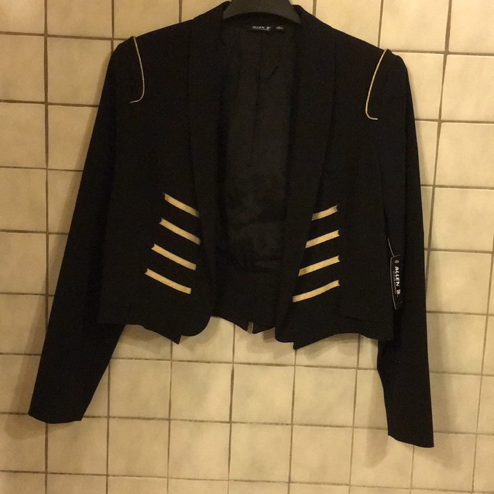 Allen B Black W/Gold strips Shorty Tuxedo Like Jacket NEW Size XL All occasions